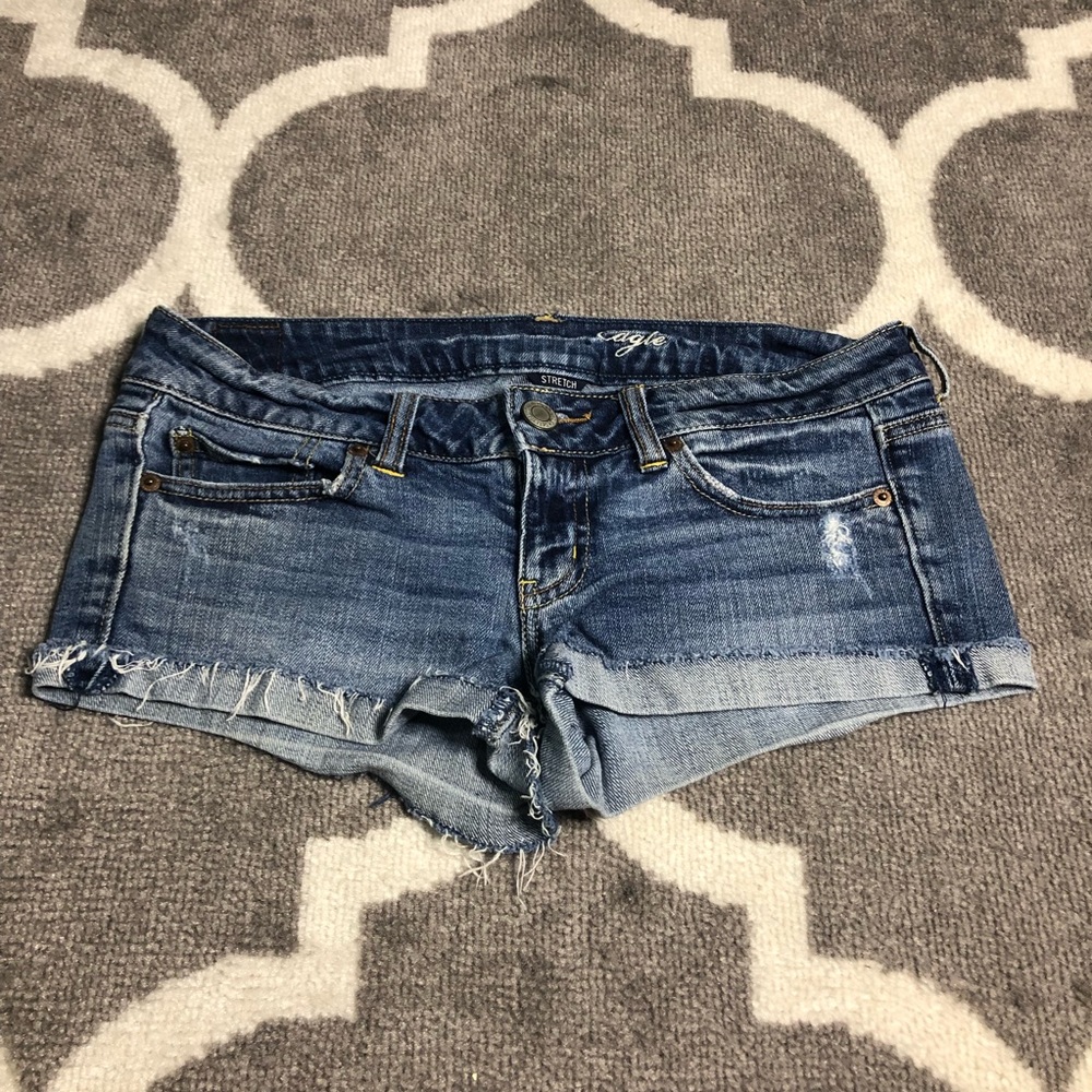 American Eagle Outfitters Shorts Womens 4 Stretch Distressed Denim Cuffed